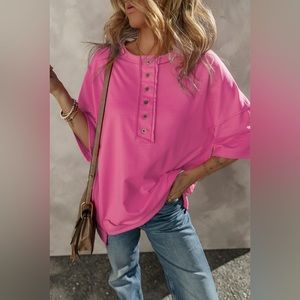 Half Snap Dropped Shoulder Sweatshirt